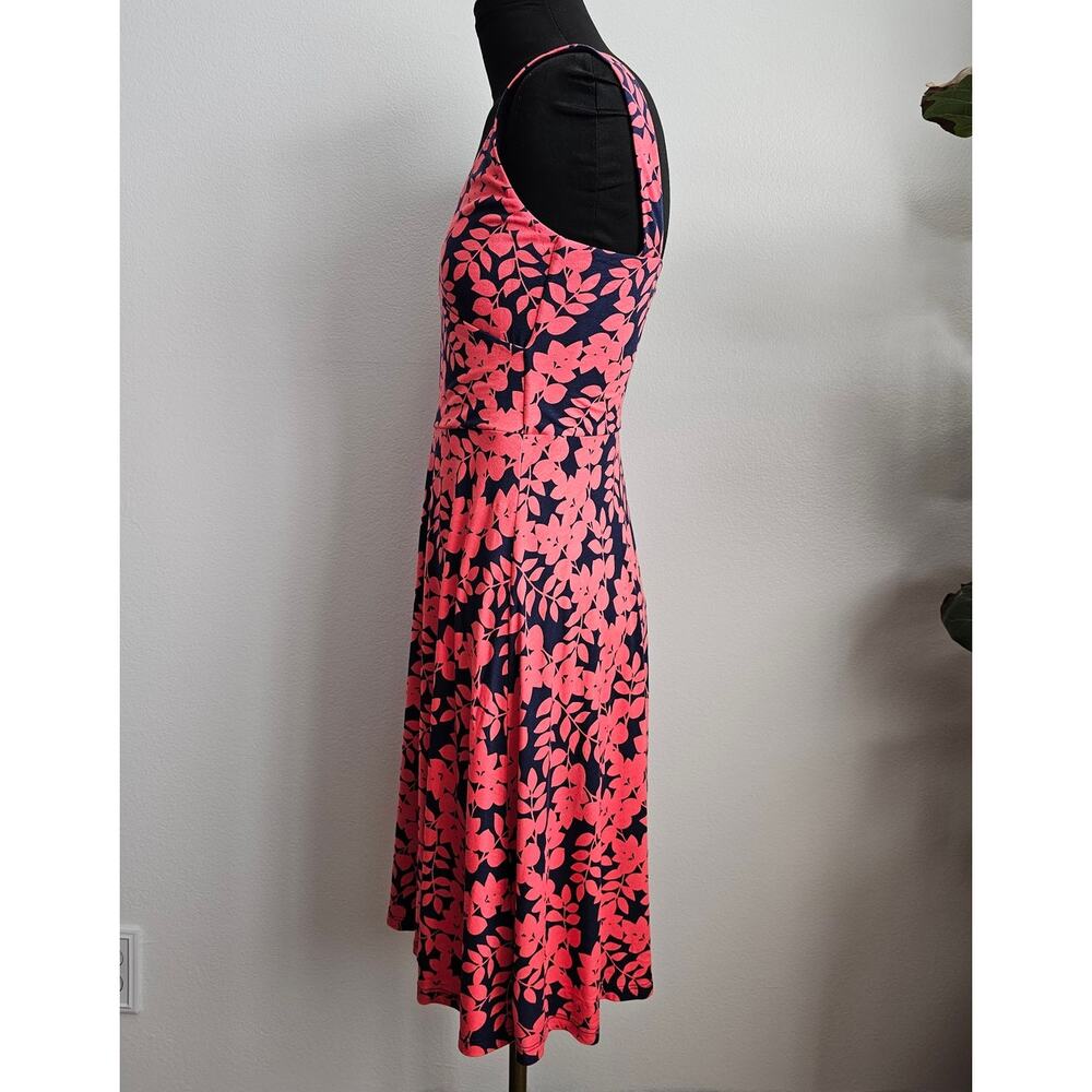 EUC Boden Coral Crossed V-Neck Sleeveless Willa Floral Jersey Dress US 4P - Picture 2 of 8